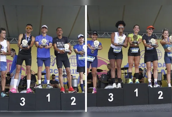 Pódio nas categorias masculina e feminina da Corrida SOEA - Edição Capixaba