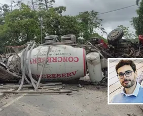 Imagem ilustrativa da imagem Advogado capixaba morre após carro ser esmagado em acidente com betoneira em SP