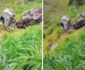 Imagem ilustrativa da imagem Caminhoneiro morre após carreta colidir com proteção metálica em Vila Velha