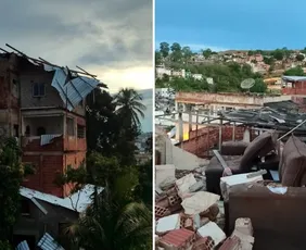 Imagem ilustrativa da imagem Chuva atinge municípios, destelha casas e causa alagamentos no ES; veja vídeos