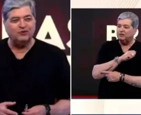 Imagem ilustrativa da imagem Datena esquece o terno, aparece de camiseta em ao vivo e revela tatuagens