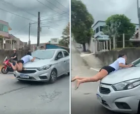 Imagem ilustrativa da imagem Jovem é arrastada por carro durante protesto contra morte de pintor em Vitória
