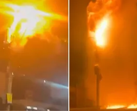 Imagem ilustrativa da imagem VÍDEO | Poste pega fogo três horas após inauguração de praça na Serra