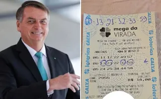 Imagem ilustrativa da imagem Bolsonaro participa de bolão e acerta quadra na Mega Sena da Virada