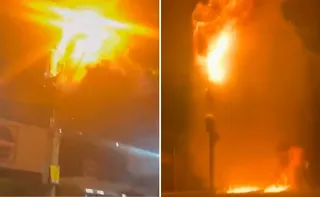 Imagem ilustrativa da imagem VÍDEO | Poste pega fogo três horas após inauguração de praça na Serra