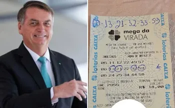 Imagem ilustrativa da imagem Bolsonaro participa de bolão e acerta quadra na Mega Sena da Virada
