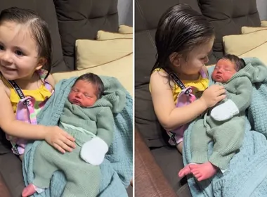 Imagem ilustrativa da imagem Menina de 2 anos viraliza ao conhecer o irmão no ES: "Mamãe comprou"