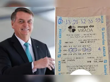 Imagem ilustrativa da imagem Bolsonaro participa de bolão e acerta quadra na Mega Sena da Virada