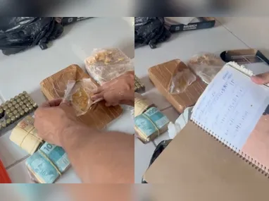 Imagens divulgadas pela polícia mostram que munições, drogas e ao menos uma arma foram apreendidas