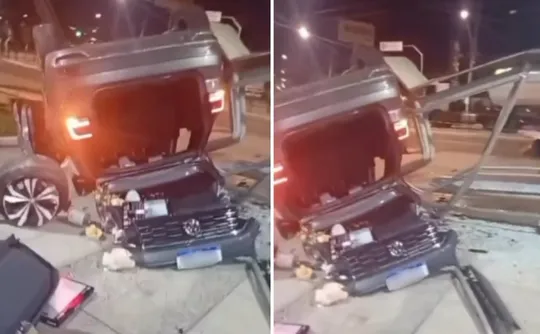 Imagem ilustrativa da imagem Motorista embriagado é preso após bater em ponto de ônibus em Vitória