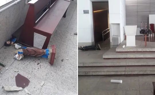 Imagem ilustrativa da imagem Paróquia Santa Rita de Cássia é alvo de vandalismo em Vitória