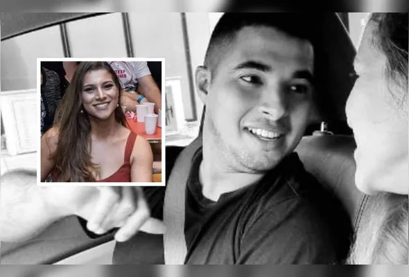 Cleilton Santana (foto), que está preso, é acusado de matar a ex-namorada Íris Rocha (destaque) em janeiro de 2024. A vítima estava grávida de oito meses