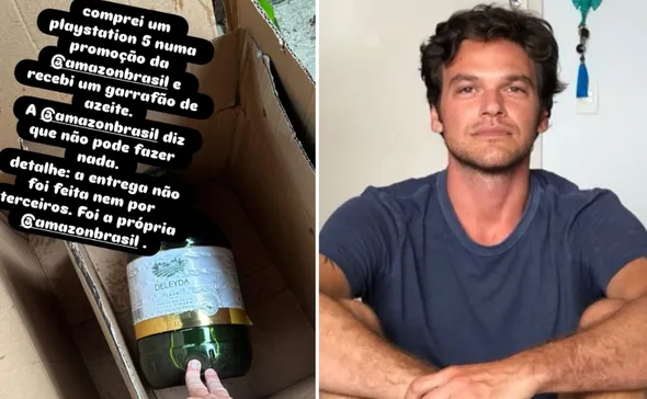 Imagem ilustrativa da imagem Emílio Dantas relata golpe após receber azeite em vez de PlayStation da Amazon