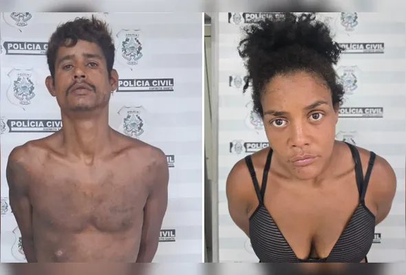 Carlos Souza Dias e a companheira Stefane da Hora Alvarenga foram presos pela prática do crime de furto