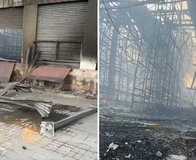 Imagem ilustrativa da imagem Bombeiros seguem combatendo incêndio em Viana; veja imagens desta segunda-feira