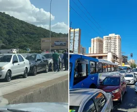 Imagem ilustrativa da imagem Dois acidentes e veículos em pane na 3ª Ponte dão nó no trânsito em Vila Velha