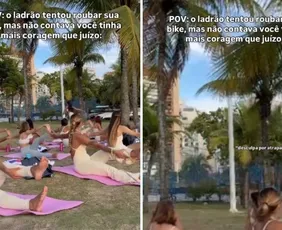 Imagem ilustrativa da imagem Estudante do ES viraliza ao interromper aula de ioga para evitar furto de bike