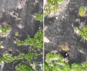 Imagem ilustrativa da imagem Homem cai e fica preso em pedra durante escalada no Monte Aghá, em Piúma