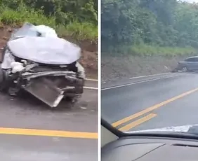 Imagem ilustrativa da imagem Jovem morre após carro bater em encosta na BR-101 no Norte do ES