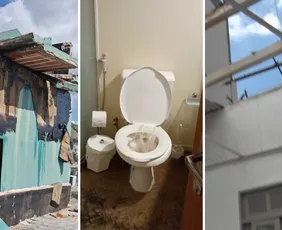 Imagem ilustrativa da imagem Caixa d'água estoura, destrói muros e inunda apartamentos em Vitória