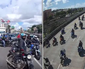 Imagem ilustrativa da imagem VÍDEO | Entregadores de app fazem protesto na Grande Vitória