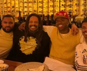 Imagem ilustrativa da imagem Vini Jr. comemora vitória do Real Madrid com parentes de Bob Marley