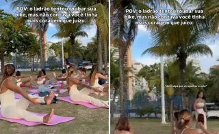 Imagem ilustrativa da imagem Estudante do ES viraliza ao interromper aula de ioga para evitar furto de bike