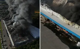 Imagem ilustrativa da imagem Incêndio atinge galpões em Viana e coluna de fumaça é vista na Grande Vitória