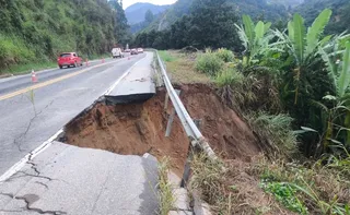 Imagem ilustrativa da imagem Trecho da BR-262 é parcialmente interditado após temporal na Região Serrana do ES
