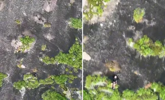 Imagem ilustrativa da imagem Homem cai e fica preso em pedra durante escalada no Monte Aghá, em Piúma