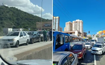 Imagem ilustrativa da imagem Dois acidentes e veículos em pane na 3ª Ponte dão nó no trânsito em Vila Velha