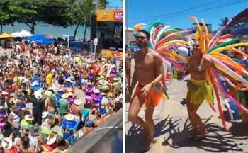 Imagem ilustrativa da imagem VÍDEOS | Banho de Mar à Fantasia e outros blocos divertem foliões em Manguinhos