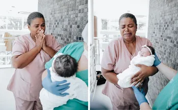 Imagem ilustrativa da imagem Vídeo de avó chorando ao conhecer neta recém nascida em Vila Velha emociona web