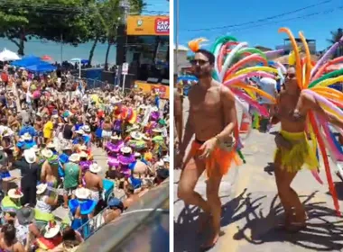 Imagem ilustrativa da imagem VÍDEOS | Banho de Mar à Fantasia e outros blocos divertem foliões em Manguinhos
