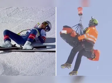 Imagem ilustrativa da imagem Campeã olímpica sofre queda grave no esqui e é resgatada por helicóptero