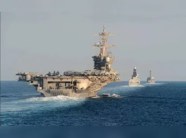 Imagem ilustrativa da imagem EUA negam que mísseis do Irã atingiram porta-aviões Abraham Lincoln