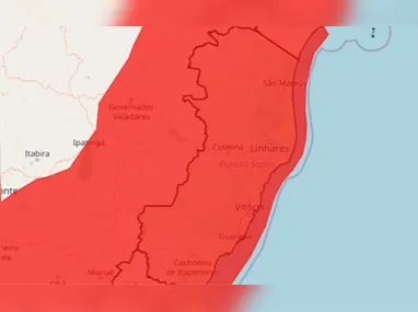 Imagem ilustrativa da imagem Grande perigo: ES entra em alerta vermelho para acumulado de chuva