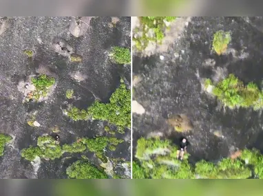 A cratera teria sido provocada pelas chuvas recentes na região.