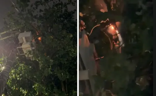 Imagem ilustrativa da imagem Transformador pega fogo, assusta moradores e deixa imóveis sem energia em Vitória