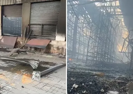 Imagem ilustrativa da imagem Bombeiros seguem combatendo incêndio em Viana; veja imagens desta segunda-feira