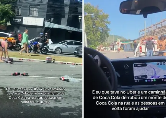 Imagem ilustrativa da imagem Carga de refrigerantes tomba no ES e cena de solidariedade viraliza na web