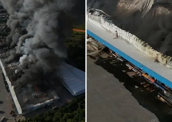 Imagem ilustrativa da imagem Incêndio atinge galpões em Viana e coluna de fumaça é vista na Grande Vitória