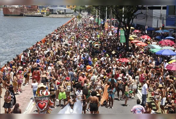 Foliões tomaram a avenida Beira Mar, no Centro de Vitória, seguindo o tradicional bloco Regional da Nair, que completa 18 anos em atividade este ano.