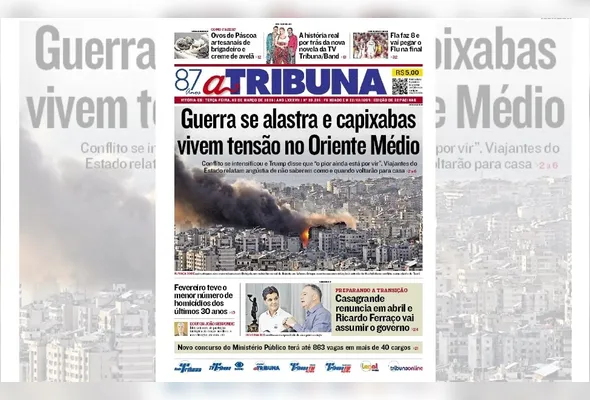 Imagem ilustrativa da imagem Confira os destaques do jornal A Tribuna desta terça-feira