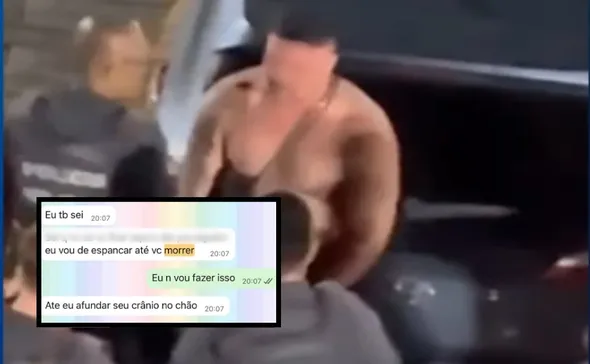 Imagem ilustrativa da imagem Mensagens mostram ameaças de PM que agrediu a namorada: "Vou te espancar"