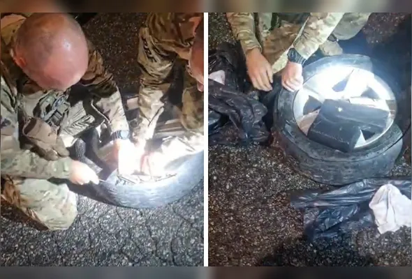 Imagem ilustrativa da imagem Policiais encontram droga dentro de pneu estepe durante abordagem na BR-101 no ES