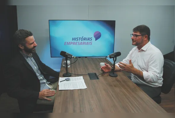 Wanderson Lamoia durante entrevista no programa Histórias Empresariais