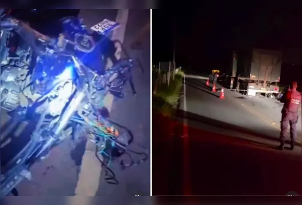Motociclista colidiu contra a traseira do veículo que estava parado na via
