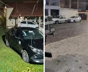 Imagem ilustrativa da imagem Chuva de granizo atinge Colatina e assusta moradores