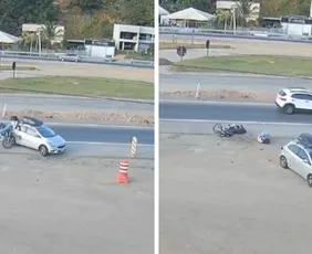 Imagem ilustrativa da imagem Motociclista bate em carro e é socorrido em estado de gravidade em Anchieta